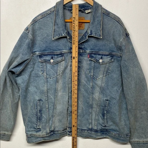 Levi's Men's Washed Blue Denim Trucker Jacket XXL - Picture 7 of 7